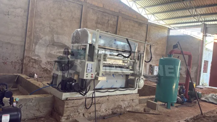 Sl-4*4 Rotary Egg Tray Machine + Brick Kiln Dryer Installation In Tanzania 7 Egg paper tray machine for installation