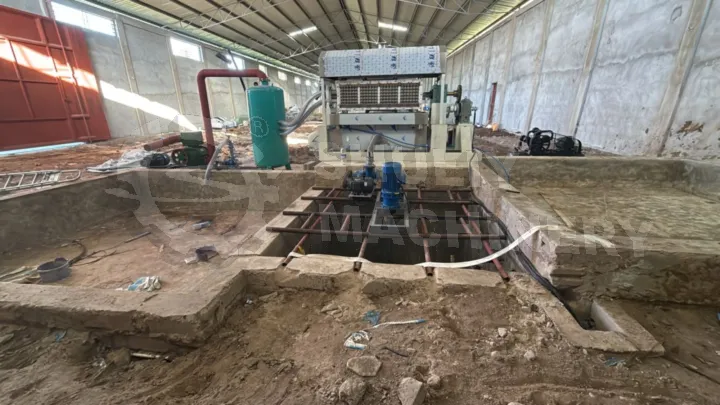 Sl-4*4 Rotary Egg Tray Machine + Brick Kiln Dryer Installation In Tanzania 9 Installation site of egg tray machine