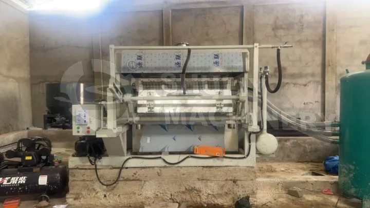 Sl-4*4 Rotary Egg Tray Machine + Brick Kiln Dryer Installation In Tanzania 4 Rotary egg tray making machine