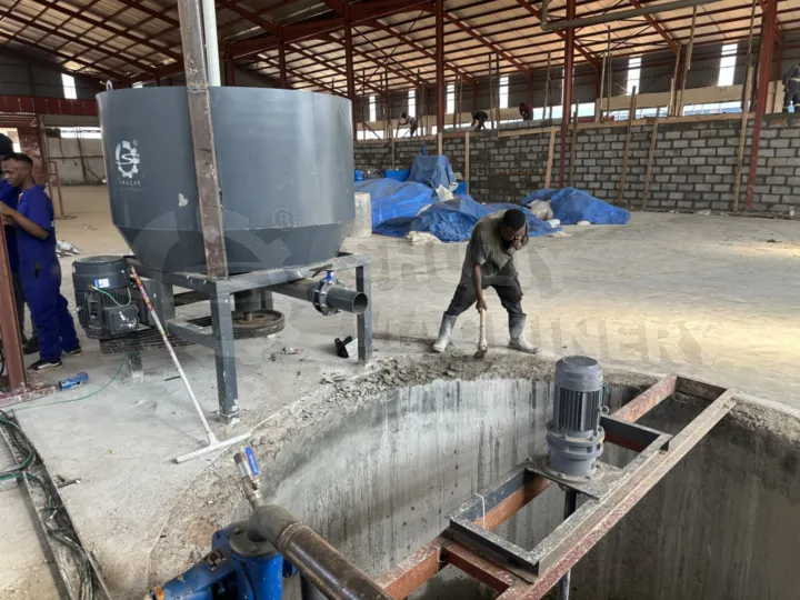 Uganda 4×4 Egg Tray Machine With Metal Dryer: Full Site Installation 2 Paper pulper in customer site