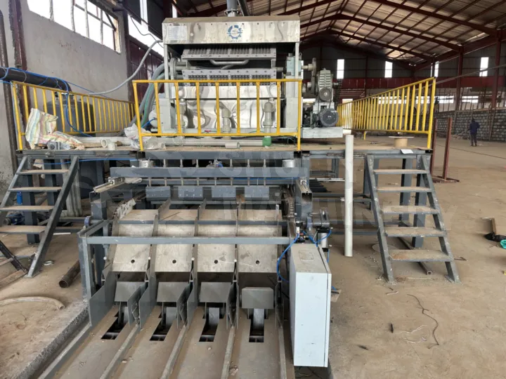 Uganda 4×4 Egg Tray Machine With Metal Dryer: Full Site Installation 8 Successful installation of 2500-3000 pcs per hour egg tray production line